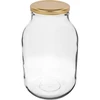 3 l-es befőttesüveg - 1 db, aranyszínű csavaros tető (fi 100) ['tárolóüveg', ' üveg tárolóüveg', ' üveg befőttesüveg', ' csavaros tetős befőttesüveg', ' uborka savanyításához való befőttesüveg', ' befőttesüveg uborkához', ' likőrökhöz való befőttesüveg', ' tárolóüveg likőrökhöz ', '3 l']