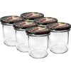350 ml-es befőttesüveg színes tetővel - 6 db ['befőzéshez', ' lekvárhoz', ' kompóthoz', ' szilvalekvárhoz', ' szilvás', ' szilvás', ' őszibarackból', ' őszibarackos', ' gyümölcsös', ' chia desszerthez', ' meggylekvár']