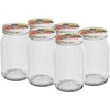 TO 900 ml-es befőttesüveg színes csavaros tetővel fi82/6 - 6 db ['befőttesüveg', ' 900 ml-es befőttesüveg', ' csavaros tetős befőttesüveg', ' színes tetős befőttesüveg', ' konyhai tárolóüveg', ' üveg tárolóedény', ' apró holmik tárolóüvege', ' kompóthoz való üveg', ' gombához való üveg', ' lekváros üveg', ' csavaros tetős üvegek']