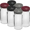 TO üveg 90 ml színes csavaros tetővel fi43; 6 db. ['befőttesüvegek', ' csavaros tetős üvegek', ' tartósítmányokhoz', ' lekvárokhoz', ' fűszerekhez']