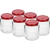 Twist-off befőttesüveg, grubasek 580 ml, bordó csavaros fedéllel, fi82/6, 6 db. ['befőttesüvegek', ' befőttesüveg', ' befőttesüveg-készlet', ' tárolóedények', ' üveg tárolóedények', ' tárolóüvegek', ' konyhai tárolóüvegek', ' üveg befőttesüvegek', ' fém fedelű befőttesüvegek', ' élelmiszer-tároló üvegek', ' befőzéshez való befőttesüvegek', ' fűszernövényekhez való üvegek', ' kávétartó üvegek', ' teatartó üvegek', ' mosogatógépben mosható üvegek', ' üveg tárolóüveg', ' csavaros fedelű befőttesüveg', ' befőttesüveg-készlet', ' lekvárhoz való üvegek', ' grubasek üveg', ' grubasek']
