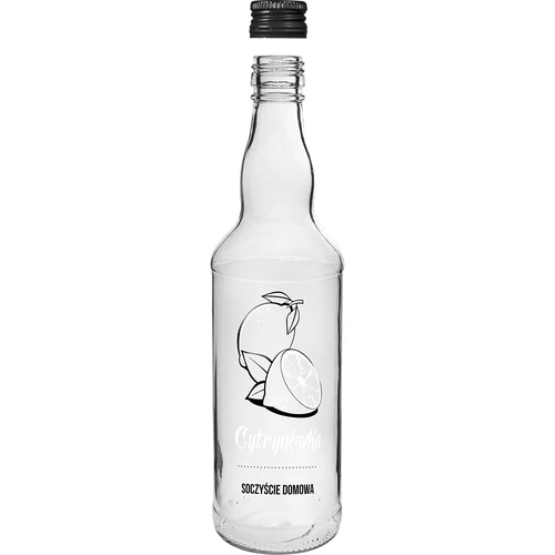 500 ml-es üvegpalack csavaros kupakkal, „Cytrynówka” felirattal, 1 db - 2