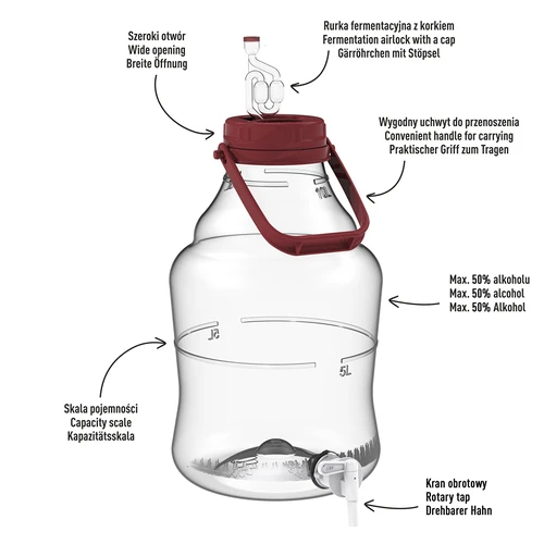 10 l-es ballon fogantyúval és csappal - 5