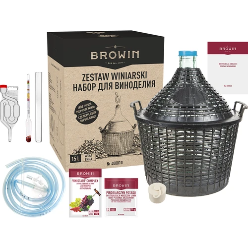 15 l-es borkészítő készlet üvegballonnal