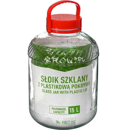15 L-es üveg műanyag fedéllel - 2