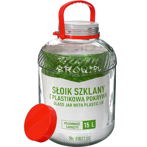 15 L-es üveg műanyag fedéllel - 3