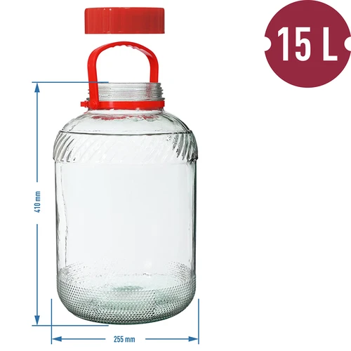 15 L-es üveg műanyag fedéllel - 6