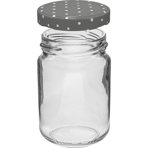 156 ml-es TO befőttesüveg színes kupakkal, fi 53/4 - 6 db - 3