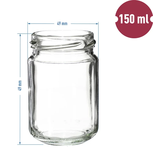 156 ml-es TO befőttesüveg színes kupakkal, fi 53/4 - 6 db - 7