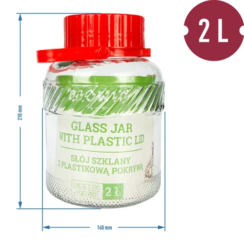 2 l-es befőttesüveg műanyag kupakkal - 2