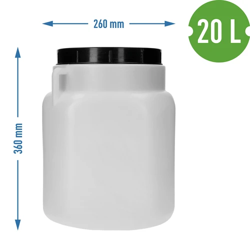 20 L-es szögletes hordó, fehér, fogantyúkkal, Sterk - 10