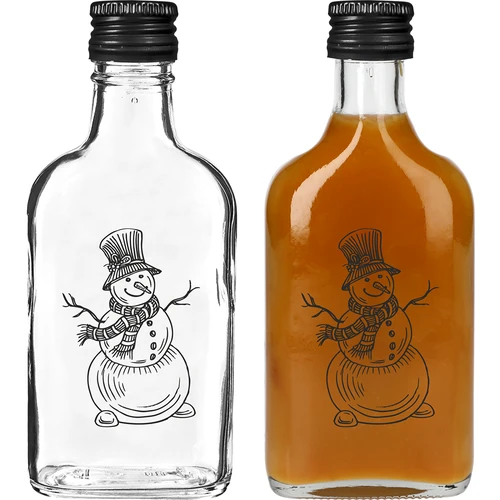 200 ml-es laposüveg csavaros kupakkal, „Hóember” mintával, 1 db - 2