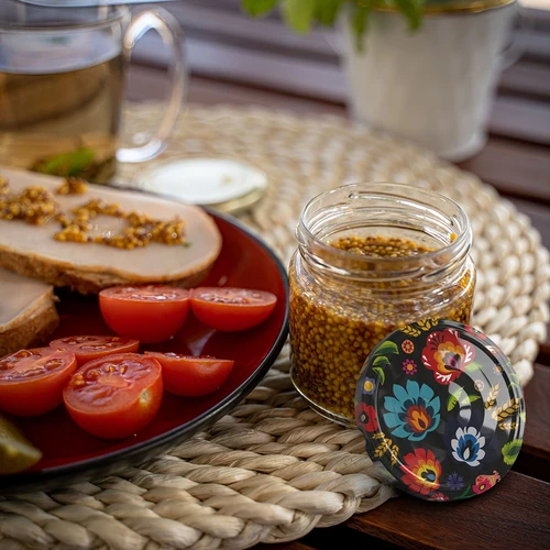 212 ml űrtartalmú befőttesüveg, színes ø 66-os kupakokkal. - 15