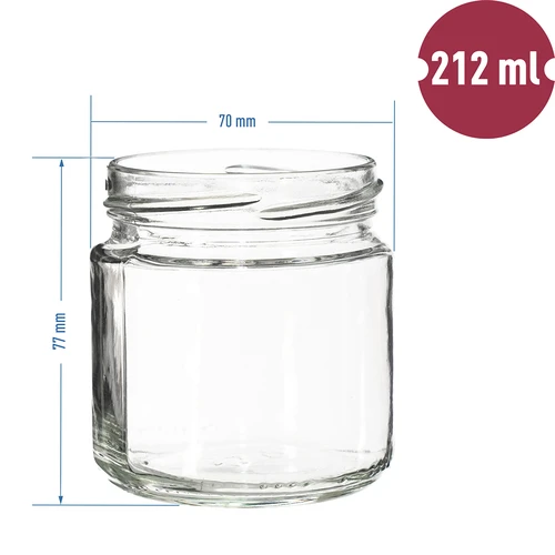 212 ml űrtartalmú befőttesüveg, színes ø 66-os kupakokkal. - 7