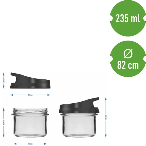 235 ml-es üveg tárolóedény, felakasztható csavaros tetővel - 5