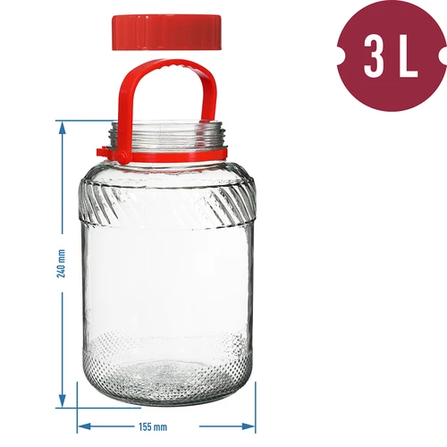 3 l-es befőttesüveg műanyag fedéllel - 6