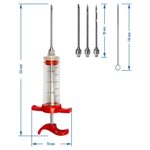 30 ml-es pácinjektor + 3 tű + tisztítókefe - 7