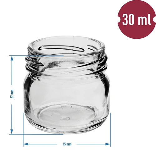 30 ml-es twist-off üveg színes csavaros tetővel, fi 43 - 10 db. - 4