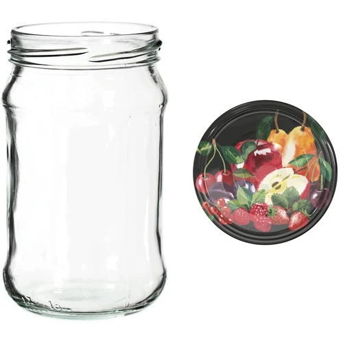 300 ml-es befőttesüvegek színes csavaros tetőkkel, fi 66 – 6 db - 7