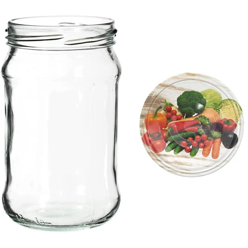 300 ml-es befőttesüvegek színes csavaros tetőkkel, fi 66 – 6 db - 8