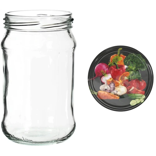300 ml-es befőttesüvegek színes csavaros tetőkkel, fi 66 – 6 db - 11