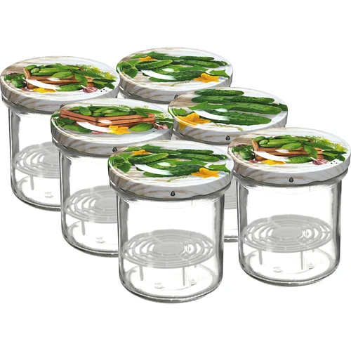 350 ml-es befőttesüveg csavaros tetővel és leszorítóval - 6 db
