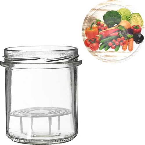 350 ml-es befőttesüveg csavaros tetővel és leszorítóval - 6 db - 8