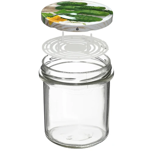 350 ml-es befőttesüveg csavaros tetővel és leszorítóval - 6 db - 2