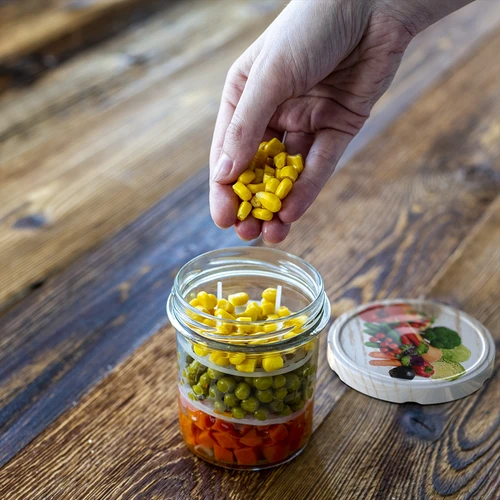 350 ml-es befőttesüveg csavaros tetővel és leszorítóval - 6 db - 14