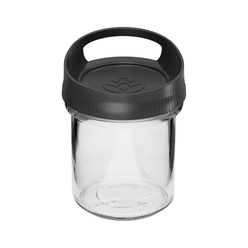 350 ml-es üveg tárolóedény, felakasztható csavaros tetővel