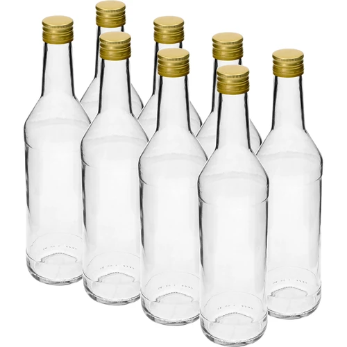 500 ml-es, egyenes falú, vodkához való palack csavarzárral - 8 db