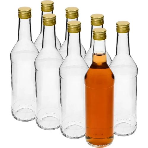 500 ml-es, egyenes falú, vodkához való palack csavarzárral - 8 db - 2
