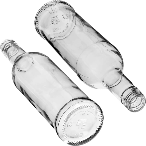 500 ml-es Karcsú üveg, fekete csavaros kupakkal, vodkához, 6 db. - 6