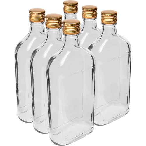 500 ml-es laposüveg csavaros kupakkal, 6 db
