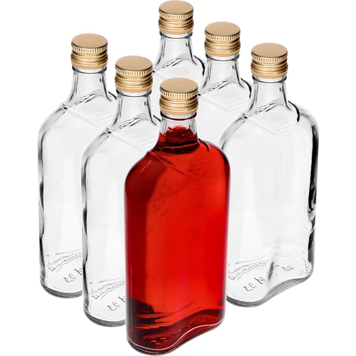 500 ml-es laposüveg csavaros kupakkal, 6 db - 8