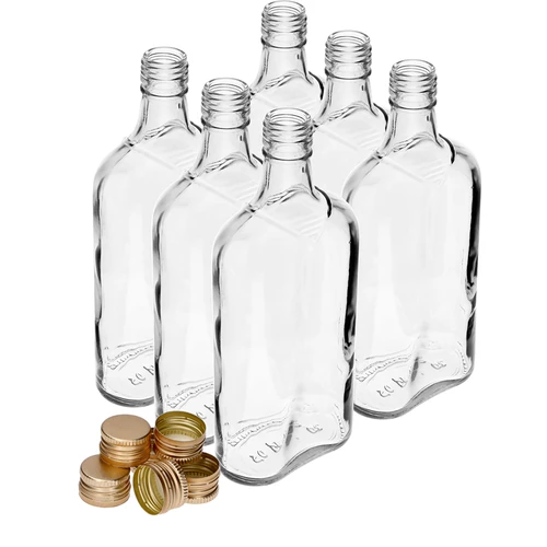 500 ml-es laposüveg csavaros kupakkal, 6 db - 10