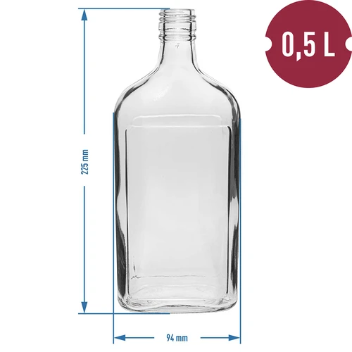 500 ml-es laposüveg csavaros kupakkal, 6 db - 11