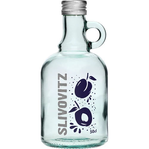 500 ml-es palack csavaros kupakkal és kétszínű Slivovitz nyomattal - 4 db - 3