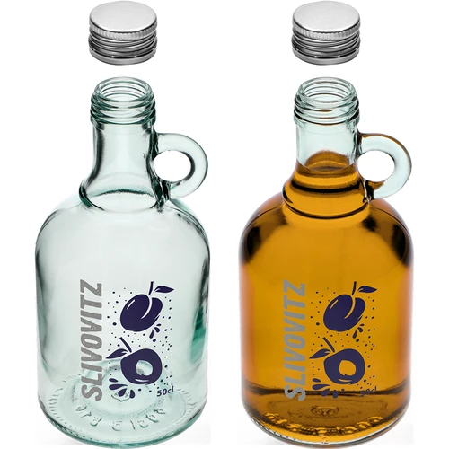 500 ml-es palack csavaros kupakkal és kétszínű Slivovitz nyomattal - 4 db - 5
