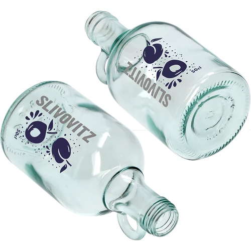500 ml-es palack csavaros kupakkal és kétszínű Slivovitz nyomattal - 4 db - 6