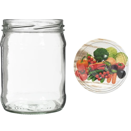 500 ml-es Twist-off befőttesüveg színes tetővel, fi82/6 - 6 db - 9