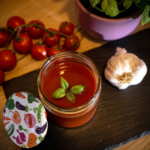 500 ml-es Twist-off befőttesüveg színes tetővel, fi82/6 - 6 db - 11
