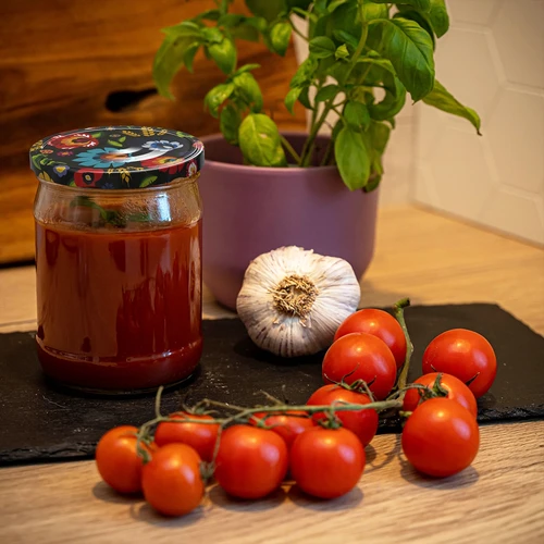 500 ml-es Twist-off befőttesüveg színes tetővel, fi82/6 - 6 db - 10
