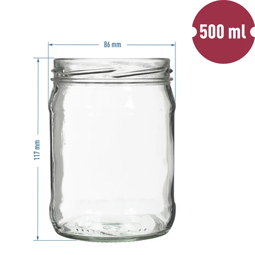 500 ml-es Twist-off befőttesüveg színes tetővel, fi82/6 - 6 db - 2