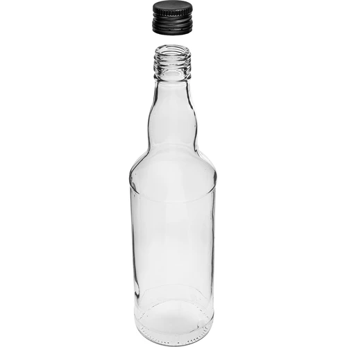 500 ml-es vodkás üveg, fekete kupakkal, 6 db - 4