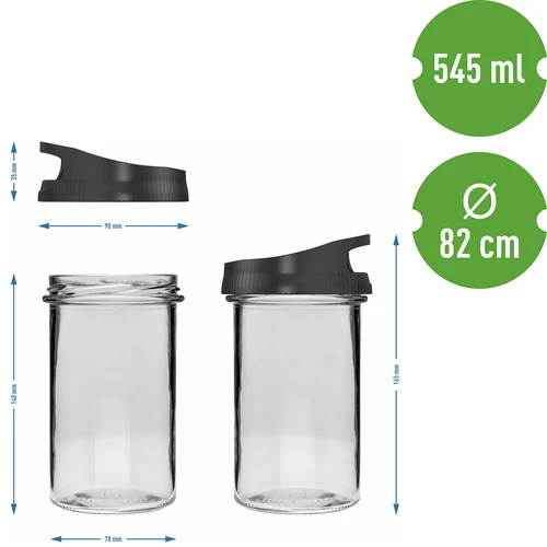 545 ml-es üveg tároló, felakasztható csavaros tetővel - 5
