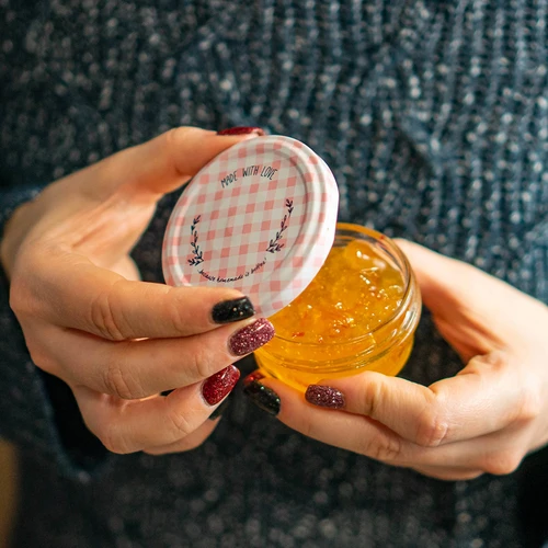 65 ml-es TO befőttesüveg színes fi66 csavaros tetővel - 6 db. - 9