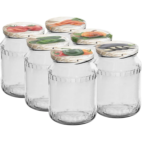 720 ml-es TO befőttesüveg színes fi 82/6 kupakkal - 6 db