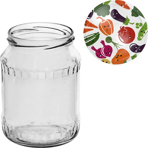 720 ml-es TO befőttesüveg színes fi 82/6 kupakkal - 6 db - 7