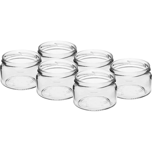 Alacsony, 200 ml-es befőttesüveg - arany színű kupakkal fi 82/6, 6 db - 4
